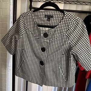 I.N. Studio Monochrome Cotton Circle Pattern Jacket Med